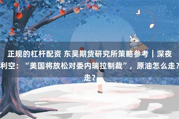 正规的杠杆配资 东吴期货研究所策略参考｜深夜利空：“美国将放